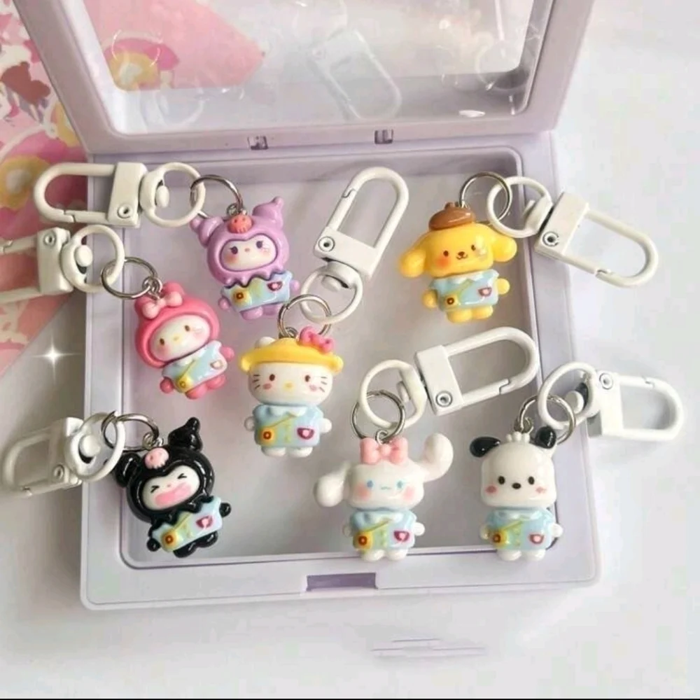 Sanrio anime cute kawaii pastel Gothic Style charms keychains girls purs…